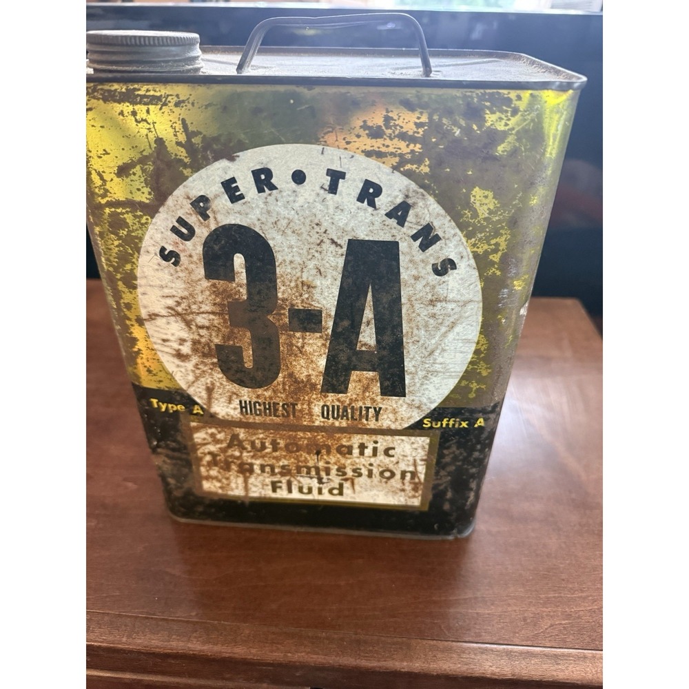 Vintage SUPER TRAN 3-A Automatic Transmission Fluid 2 Gallon Can